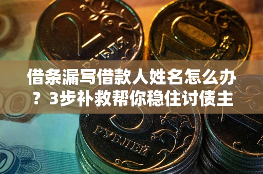 武汉借条漏写借款人姓名怎么办？3步补救帮你稳住讨债主动权