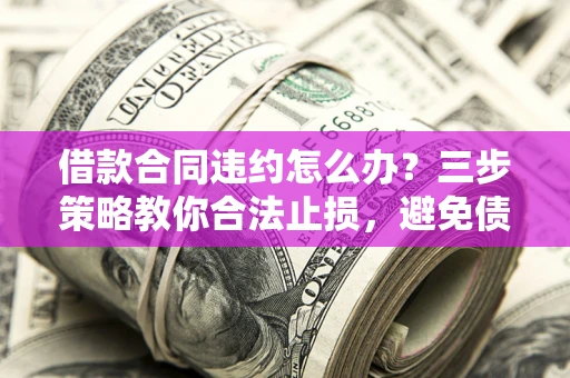 武汉借款合同违约怎么办？三步策略教你合法止损，避免债务危机升级